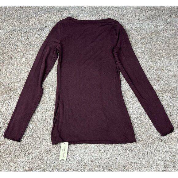 Intimissimi Ultralight with Cashmere Boat Neck Top Dark Burgundy Size S NWT - Picture 10 of 12